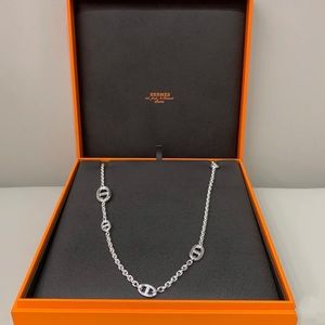 AUTH Sterling Silver Hermes Farandole Long Necklace 120cm